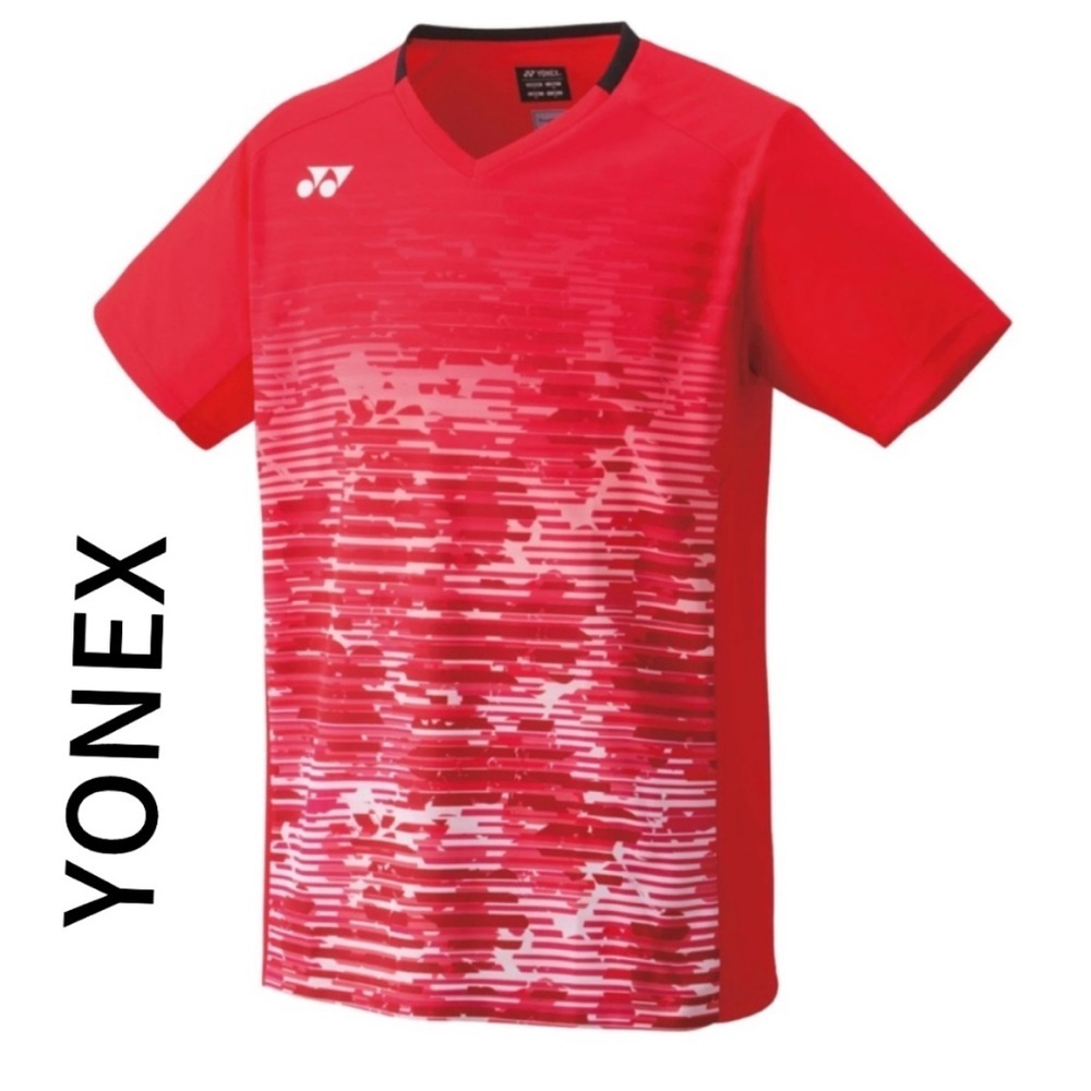Yonex Mens Crew Neck game Shirt (Clear Red) with excellent condition